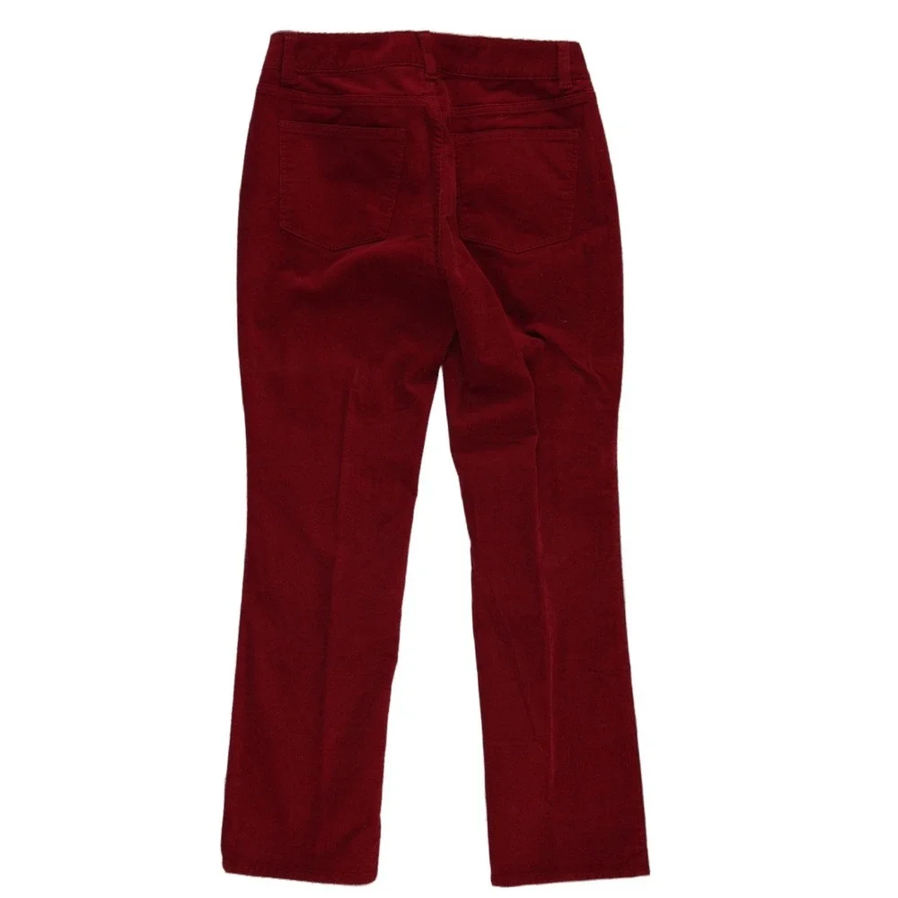 Talbots‎ Corduroy Pants Women's Size 6P Petite Burgundy Red Curvy Straight Leg